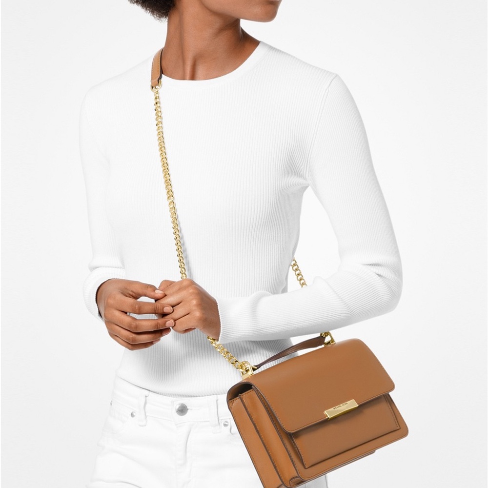 Michael Kors Tan Crossbody Bag with Gold Chain
